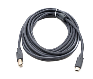 SYSTEM-S USB 3.1 Type C cable 5 m male to 2.0 Type B male adapter in grey 