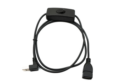 SYSTEM-S USB 2.0 Kabel 100 cm Typ A Stecker zu Buchse Schalter Winkel Down Angled Adapter