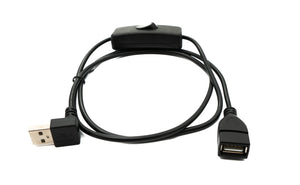 SYSTEM-S USB 2.0 Kabel 100 cm Typ A Stecker zu Buchse Schalter Winkel Down Angled Adapter