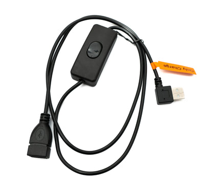 SYSTEM-S USB 2.0 Kabel 100 cm Typ A Stecker zu Buchse Schalter Winkel Right Angled Adapter