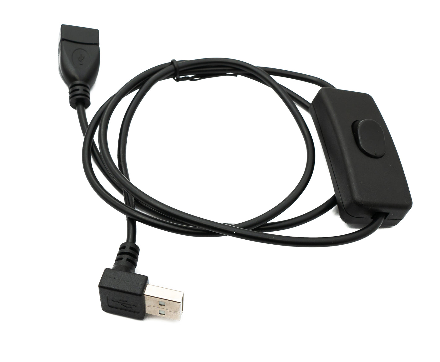 SYSTEM-S USB 2.0 Kabel 100 cm Typ A Stecker zu Buchse Schalter Winkel Up Angled Adapter