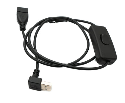 SYSTEM-S USB 2.0 Kabel 100 cm Typ A Stecker zu Buchse Schalter Winkel Up Angled