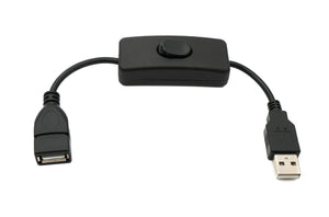 SYSTEM-S USB 2.0 cable 20 cm type A male to female switch adapter in black