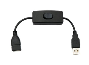 SYSTEM-S USB 2.0 cable 20 cm type A male to female switch adapter in black