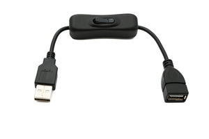 SYSTEM-S USB 2.0 cable 20 cm type A male to female switch adapter in black