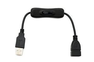 SYSTEM-S USB 2.0 cable 20 cm type A male to female switch adapter in black