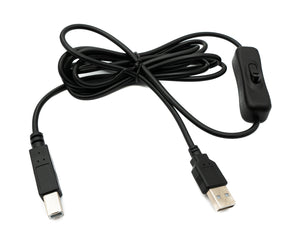 SYSTEM-S USB 2.0 cable 2 m type B plug to A plug switch adapter in black 