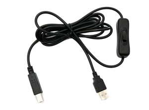 SYSTEM-S USB 2.0 Kabel 2 m Typ B Stecker zu A Stecker Schalter Adapter in Schwarz