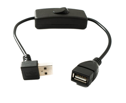 SYSTEM-S USB 2.0 cable 30 cm type A male to female switch angle down angled adapter 