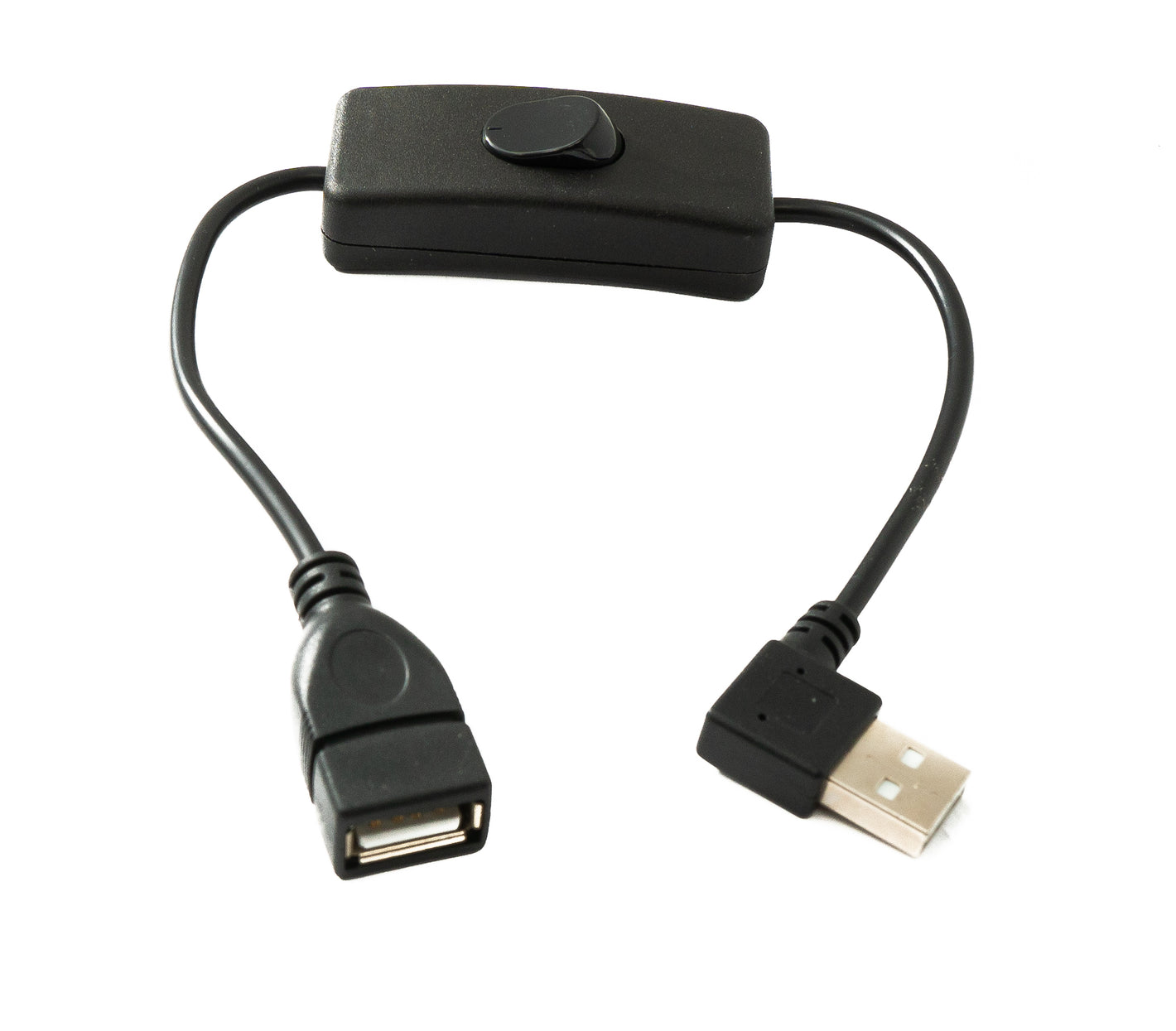 SYSTEM-S USB 2.0 Kabel 30 cm Typ A Stecker zu Buchse Schalter Winkel Right Angled Adapter