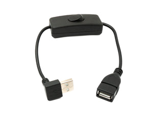 SYSTEM-S USB 2.0 Kabel 30 cm Typ A Stecker zu Buchse Schalter Winkel Up Angled Adapter