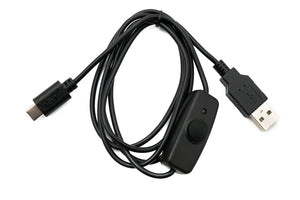 SYSTEM-S USB 3.1 Kabel 120 cm Typ C Stecker zu 2.0 A Stecker Schalter Adapter in Schwarz