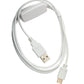 SYSTEM-S USB 3.1 cable 120 cm type C plug to 2.0 A plug switch adapter in white 