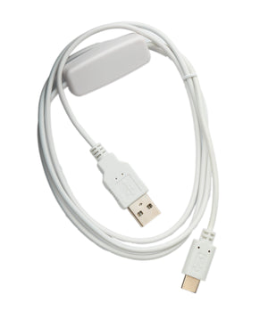 SYSTEM-S USB 3.1 Kabel 120 cm Typ C Stecker zu 2.0 A Stecker Schalter Adapter in Weiß