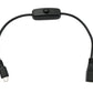 SYSTEM-S USB 2.0 Kabel 30 cm Micro B Stecker zu Buchse Schalter Adapter in Schwarz