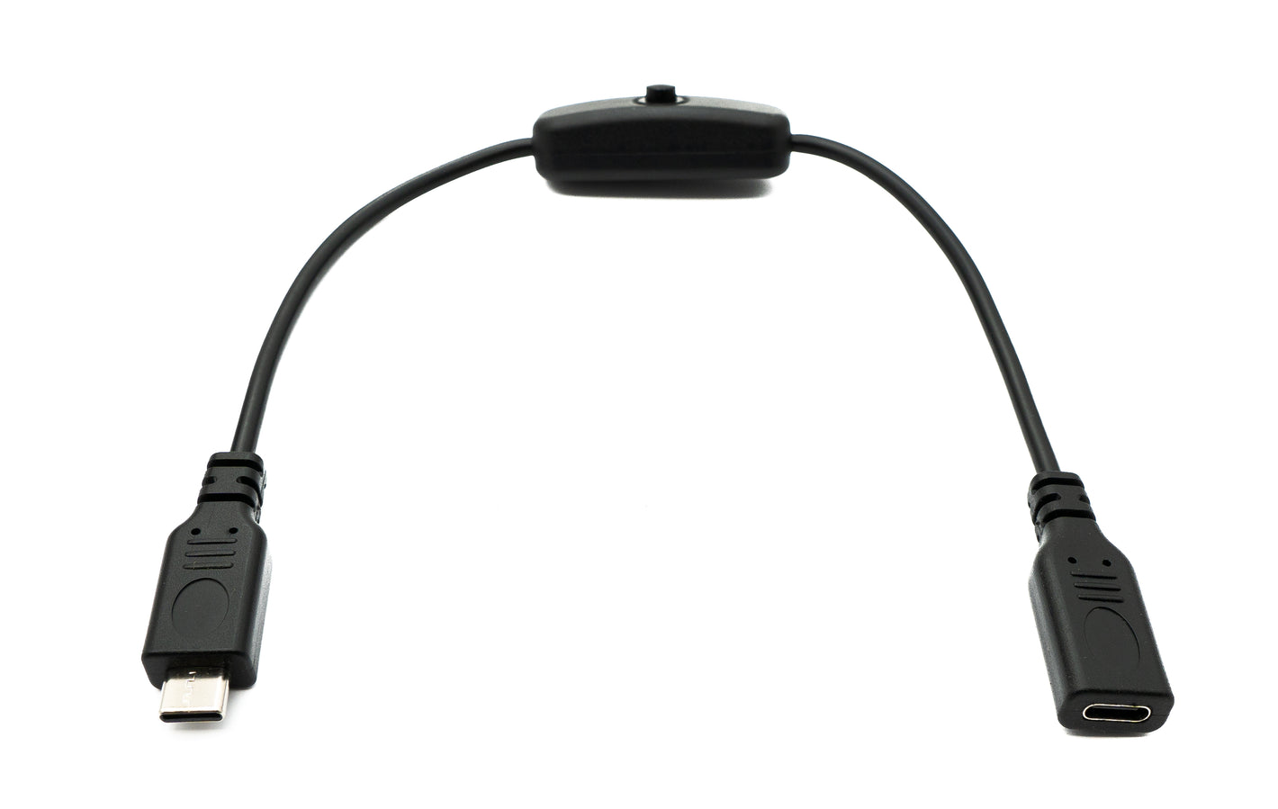 SYSTEM-S USB 3.1 cable 30 cm type C male to female switch adapter in black 