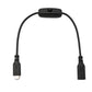 SYSTEM-S USB 3.1 Kabel 30 cm Typ C Stecker zu Buchse Schalter Adapter in Schwarz