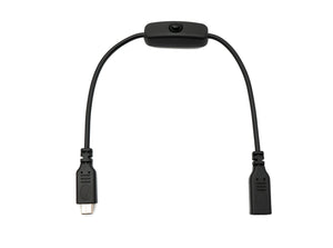 SYSTEM-S USB 3.1 Kabel 30 cm Typ C Stecker zu Buchse Schalter Adapter in Schwarz