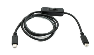 SYSTEM-S USB 3.1 Gen 2 Kabel 100 cm Typ C Stecker zu Stecker 100 W Schalter PD E Marker Chip Adapter