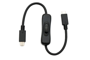 SYSTEM-S USB 3.1 Gen 2 Kabel 30 cm Typ C Stecker zu Stecker 100 W Schalter PD E Marker Chip Adapter