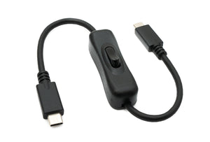 SYSTEM-S USB 3.1 Gen 2 Kabel 30 cm Typ C Stecker zu Stecker 100 W Schalter PD E Marker Chip Adapter