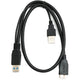 SYSTEM-S USB 3.0 Y Kabel 60 cm Typ A Stecker zu Micro B Stecker & 2.0 A Stecker Adapter in Schwarz