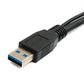 SYSTEM-S USB 3.0 Y Kabel 60 cm Typ A Stecker zu Micro B Stecker & 2.0 A Stecker Adapter in Schwarz