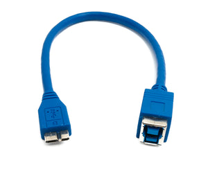 Câble SYSTEM-S USB 3.0 30 cm type B femelle vers micro B mâle adaptateur 5 Gbit/s en bleu