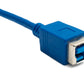 SYSTEM-S USB 3.0 Kabel 30 cm Typ B Buchse zu Micro B Stecker 5 Gbit/s Adapter in Blau