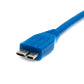 SYSTEM-S USB 3.0 Kabel 30 cm Typ B Buchse zu Micro B Stecker 5 Gbit/s Adapter in Blau