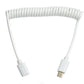 SYSTEM-S USB 2.0 Kabel 100 cm Micro B Stecker zu Buchse Spirale Adapter in Weiß