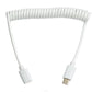 Câble USB 2.0 SYSTEM-S 100 cm Micro B mâle vers femelle spiralé blanc