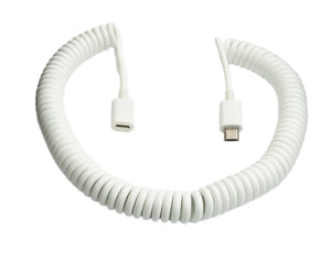 SYSTEM-S USB 2.0 Kabel 3 m Micro B Stecker zu Buchse Spirale Adapter in Weiß
