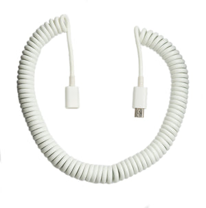 SYSTEM-S USB 2.0 Kabel 3 m Micro B Stecker zu Buchse Spirale Adapter in Weiß