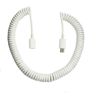 Câble SYSTEM-S USB 2.0 3 m Adaptateur spiralé Micro B mâle vers femelle blanc