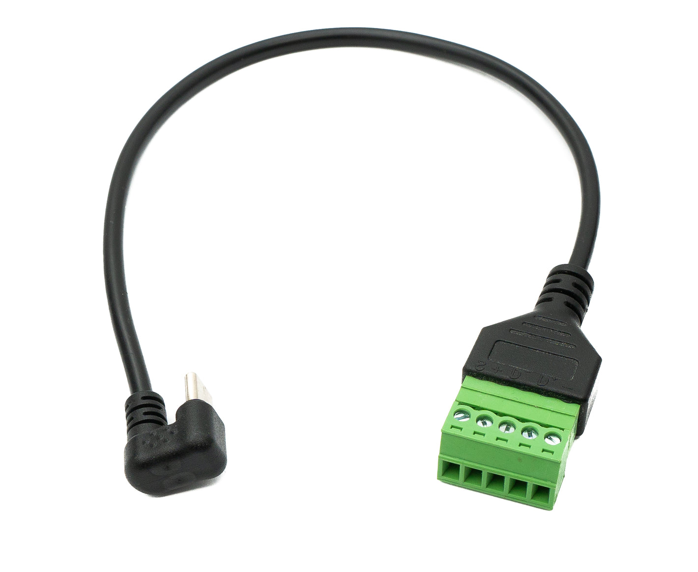 SYSTEM-S USB 3.1 cable 30 cm type C plug to 5 pin terminal block socket U turn 180° angle adapter