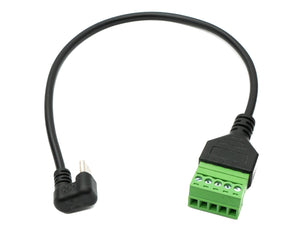 SYSTEM-S USB 3.1 Kabel 30 cm Typ C Stecker zu 5 pin Terminalblock Buchse U Turn 180° Winkel Adapter