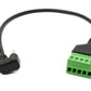 SYSTEM-S USB 3.1 Kabel 30 cm Typ C Stecker zu 5 pin Terminalblock Buchse U Turn 180° Winkel Adapter