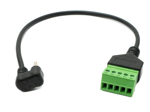 SYSTEM-S USB 3.1 cable 30 cm type C plug to 5 pin terminal block socket U turn 180° angle adapter