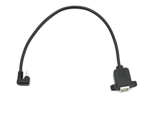 SYSTEM-S USB 3.1 Kabel 30 cm Typ C Stecker zu 2.0 Typ B Buchse U Turn 180° Winkel Panel Mount Adapter