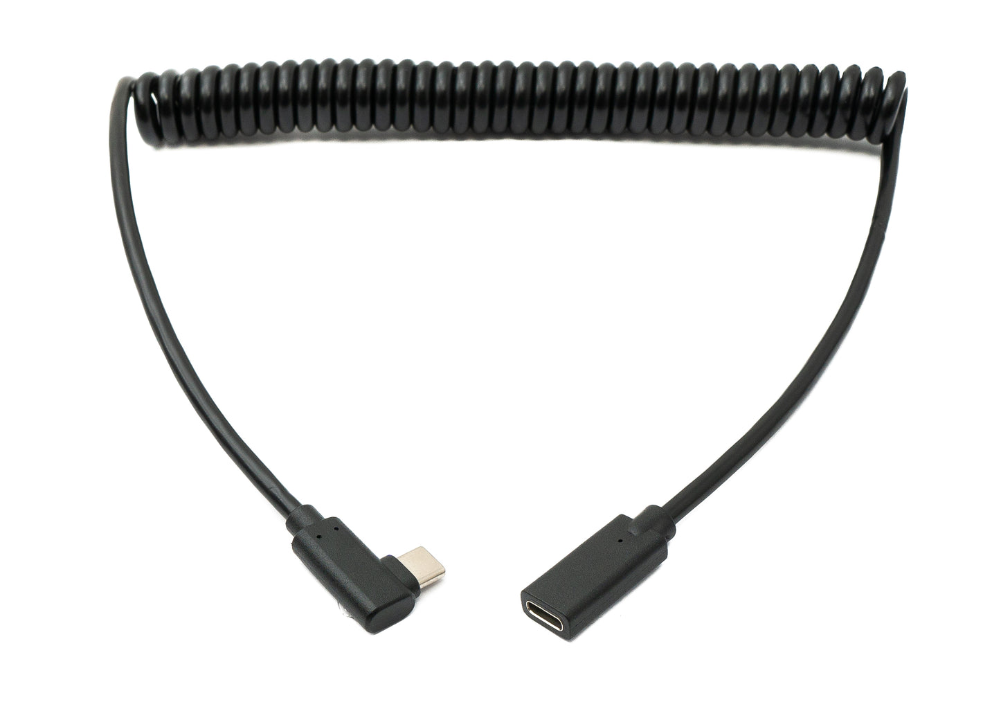 SYSTEM-S USB 3.1 Kabel 180 cm Typ C Buchse zu Stecker Spirale Left Right Angled Winkel