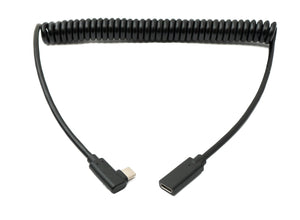SYSTEM-S USB 3.1 Kabel 180 cm Typ C Buchse zu Stecker Spirale Left Right Angled Winkel