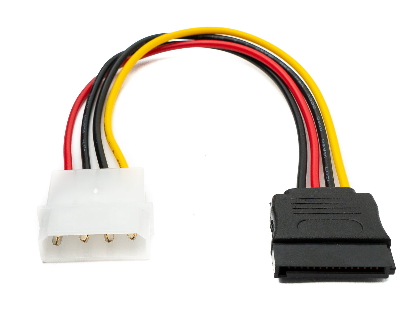 Câble SATA SYSTEM-S 20 cm prise 15 broches vers prise Molex IDE 4 broches pour disques durs