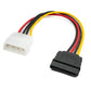 Câble SATA SYSTEM-S 20 cm prise 15 broches vers prise Molex IDE 4 broches pour disques durs