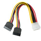 SYSTEM-S SATA Y Câble 20 cm 2x 15Pin Femelle vers IDE 4Pin Molex Femelle Adaptateur pour Disques Durs
