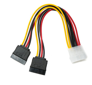 SYSTEM-S SATA Y Câble 20 cm 2x 15Pin Femelle vers IDE 4Pin Molex Femelle Adaptateur pour Disques Durs