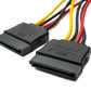SYSTEM-S SATA Y Câble 20 cm 2x 15Pin Femelle vers IDE 4Pin Molex Femelle Adaptateur pour Disques Durs