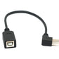 SYSTEM-S USB 2.0 cable 20 cm type B male to female down angled adapter in black