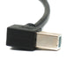 SYSTEM-S USB 2.0 Kabel 20 cm Typ B Stecker zu Buchse Down Angled Winkel in Schwarz