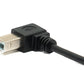 SYSTEM-S USB 2.0 Kabel 20 cm Typ B Stecker zu Buchse Left Angled Winkel in Schwarz